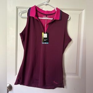 Nike Golf Tour Performance Shirt Women's Medium Magenta Dri Fit Activewear NWT